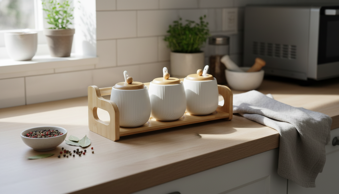 Nordic Ceramic Seasoning Jar Set for a Tidy Counter