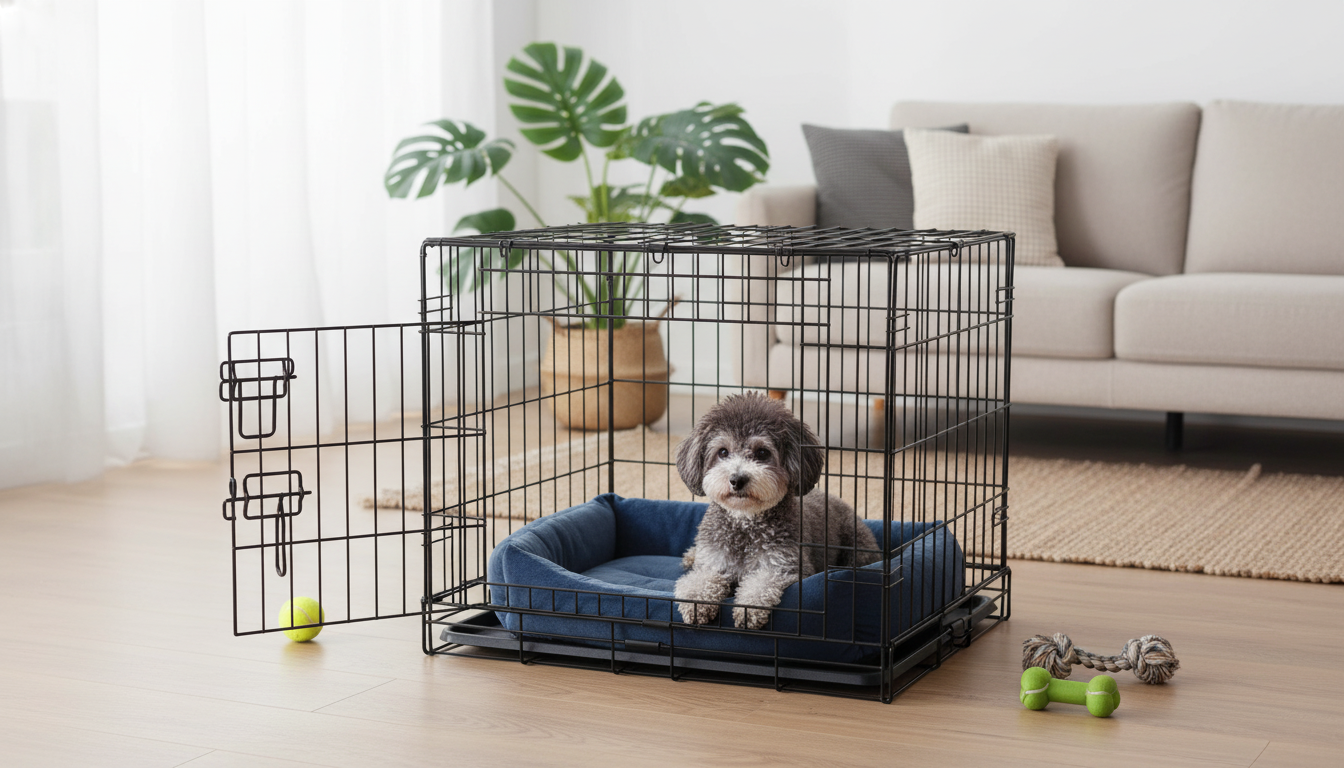 XL Double-Door Folding Wire Dog Crate + Leak-Proof Tray